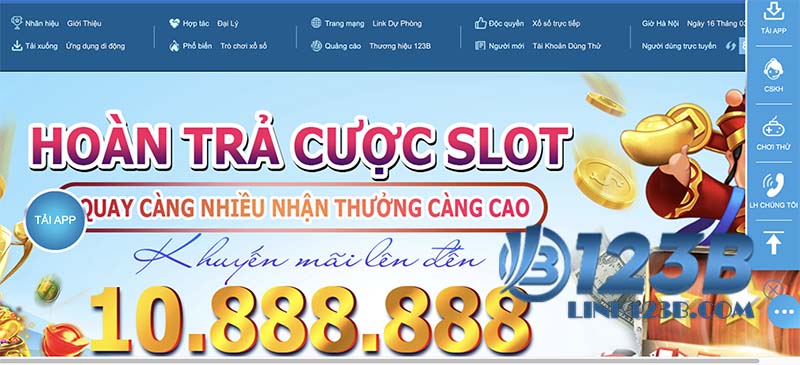 Giao diện nhà cái 123B